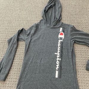 Boys Champion long sleeve hoodie T shirt